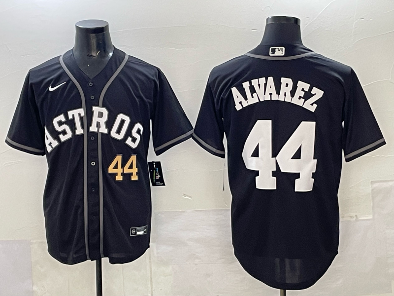 Men Houston Astros #44 Alvarez Black Nike 2025 MLB Jersey 005